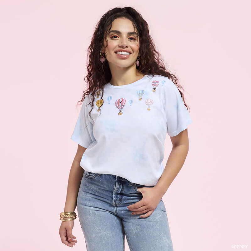 Mickey & Friends Hot Air Balloon Tie-Dye Swing Tee