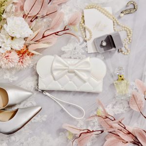 Minnie Mouse Iridescent Wedding Zip Around Wristlet Wallet